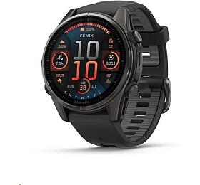 Garmin fenix 8  43 mm, AMOLED, Sapphire, Carbon grey DLC titanium, Black / Pebble grey se silikonovm emnkem, EU (010-02903-21)