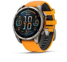 Chytr hodinky Garmin Fenix 8, 47 mm AMOLED, Sapphire Titanium Graphite/Orange