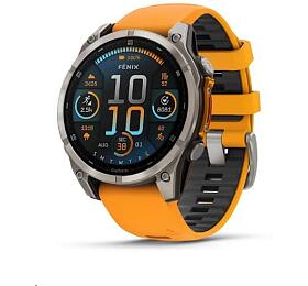 Garmin fenix 8  47 mm, AMOLED, Sapphire, Titanium s Orange/Graphite silikonovm emnkem, EU (010-02904-11)