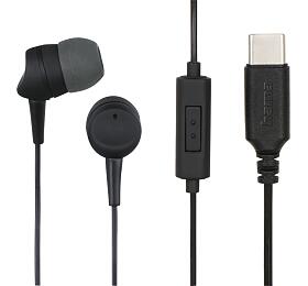 Hama USB-C sluchtka s mikrofonem Sea II, punty, ern