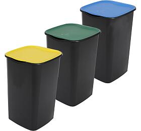 Koe na tdn odpad Belli E Forti TRIO 3 x 50 l, plastov s barevnmi vky