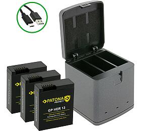 Nabjeka Triple GoPro Hero 13 USB-C + 3x baterie 1950mAh Enduro