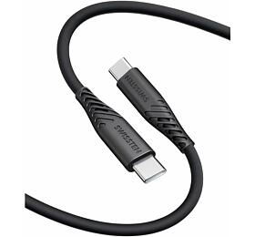 DATOVÝ KABEL SWISSTEN SOFT SILICONE USB-C / USB-C 0,4 M ČERNÝ