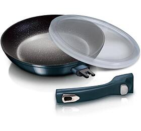 BERLINGERHAUS Pnev s odnmatelnou rukojet + vko 24 cm Aquamarine Metallic Line BH-7155