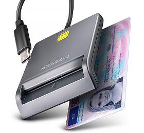 Čtečka karet Axagon CRE-SM3TC, USB-C FlatReader Smart card (eObčanka)