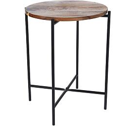 HOMESTYLING Kulat odkldac stolek z aktovho deva 40 x 48 cm KO-HX9200430