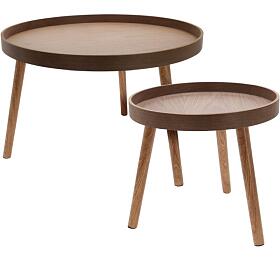 HOMESTYLING Odkldac stolek sada 2 ks borovice tmav hnd KO-KR8200310