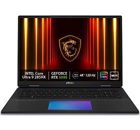 MSI Titan/18 HX AI A2XWJG-224CZ / U9-285HX / 18" / 4K / 96GB / 4TB SSD/RTX 5090/W11P/Black/2R (9S7-182421-224)