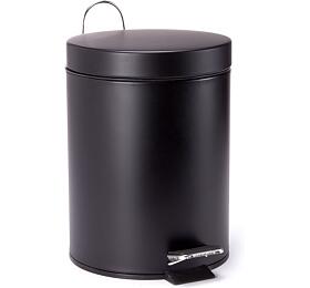 MSV pedálový odpadkový koš UNIS, černá ocel, 3 L