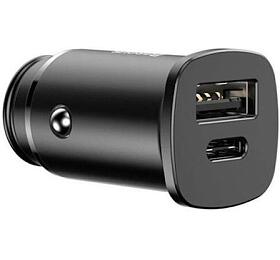 Nabjeka do auta Baseus 30W 1x USB,1x USB-C ern