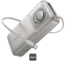 Powerbanka Baseus Free2Pull 20000mAh, 65W, s kabelem USB-C šedá