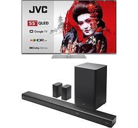 SET UHD QLED TV JVC LT 55VGQ8335 + Soundbar JVC TH-E874B