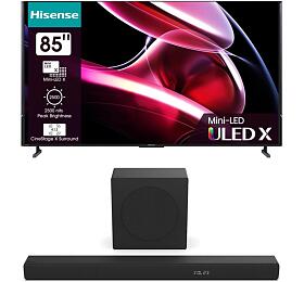 SET UHD Mini LED TV Hisense 85UXKQ + Soundbar Hisense HS3100