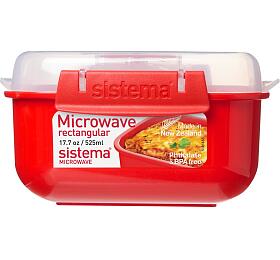 Sistema Box na ohřev jídla Microwave rectangular 525 ml, červená
