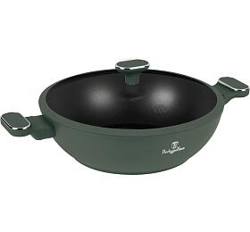 Pnev wok s poklic a titanovm povrchem BerlingerHaus BH-8160 30 cm, Matte Green Collection