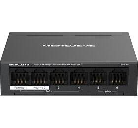 Mercusys MS106P 6xFE desktop switch 4xPoE+