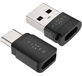Hliníkový USB-C/C a USB-C/U Data blocker 2in1 FIXED, černý