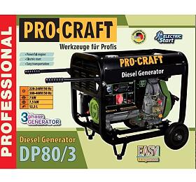 Dieselová elektrocentrála Procraft DP80/3 / DP80/3