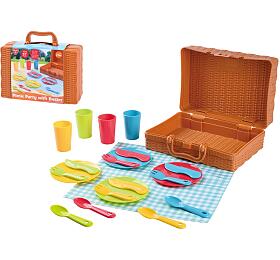 Teddies Piknikov kok se sadou ndob plast 22ks 24x18x8cm 24m+