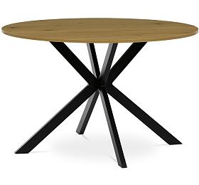 Kulat jdeln stl 120x120cm, mdf, divok dub, HT-F4120 OAK Autronic