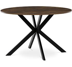 Stl jdeln kulat, 120x120x75,5 cm, MDF star devo, ern kovov nohy Autronic (HT-F4120 OLW)