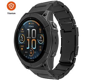 Titanový řemínek FIXED Titanium Strap pro Garmin QuickFit 22mm, černý