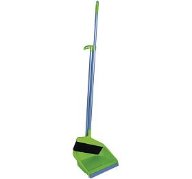MSV smeták s lopatkou na tyči, zelený, plast, 80 cm