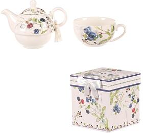 Konvika se lkem - drkov set v krabice, porceln, bl s lesnmi plody Autronic (POR003-5)