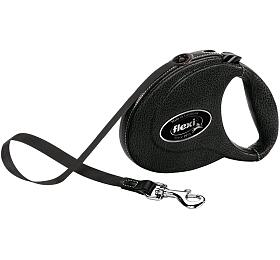 Flexi Vodítko Leather M pásek 5m černá kůže