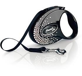 Flexi Vodítko Glam Splash S pásek 3m Crystal