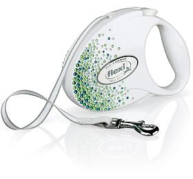 Flexi Vodítko Glam Splash M pásek 5m Leaf