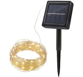 LED solární řetěz Solight WL919, 22 m, teplá bílá
