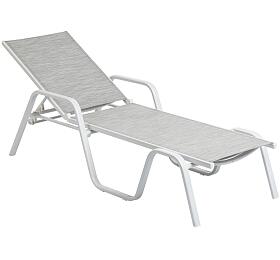KETTLER BASIC PLUS hliníkové lehátko - bílá / světle šedá