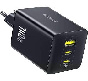 Nabíječka do sítě Baseus EnerFill FE11 100W 2xUSB-C, 1xUSB černá