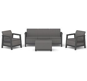 KETER SCANDI LINEA 3 SEATERS SET - Carbon Grey/Grafit
