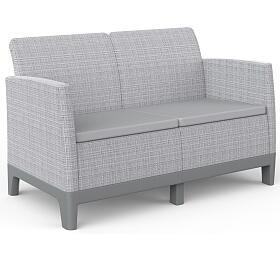 KETER SCANDI FORMA 2 SEATER SOFA - Ash grey/Storm grey