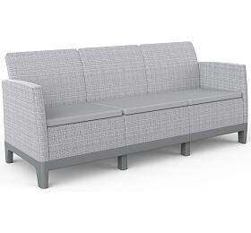 KETER SCANDI FORMA 3 SEATER SOFA - Ash grey/Storm grey