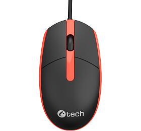 Myš C-TECH WM-10, černo/červená, USB