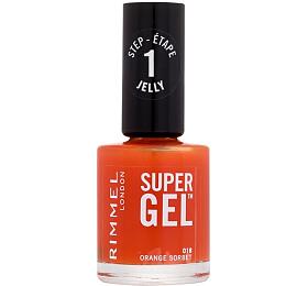 Lak na nehty Rimmel London Super Gel STEP1, 12 ml, odstín 018 Orange Sorbet