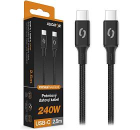Datový kabel ALIGATOR POWER 5A 240W, USB-C/USB-C 2,5m