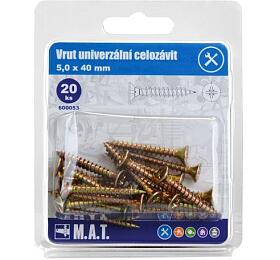 M.A.T. GROUP vrut un.celozávit 5,0x 40mm ZZ (20ks)