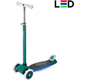 Dětská tříkolová koloběžka NILS Fun HLB1310 s LED zelená