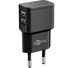 Adaptér 230V na 2x USB max.2,4A, černý