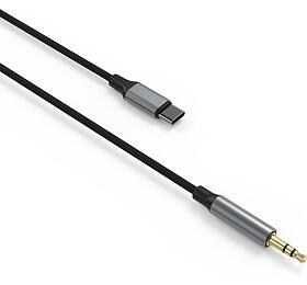 Audio kabel FIXED Link USB-C na 3,5mm jack, 1.5m, space gray