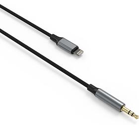 Audio kabel FIXED Link Lightning na 3,5mm jack, 1.5m, space gray