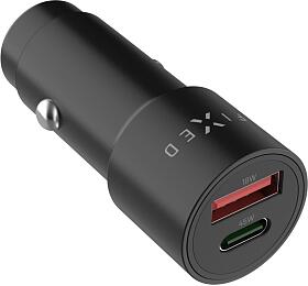 Autonabíječka FIXED s USB-C a USB-A výstupem, podpora PD 3.0, 63W, černá