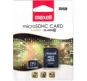 MicroSDHC pamov karta s adaptrem - 32GB Maxell MicroSDHC 32GB CL10 + adpt 854718