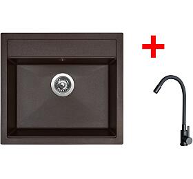 Sinks SOLO 560 Marone + ELASTA černá matná
