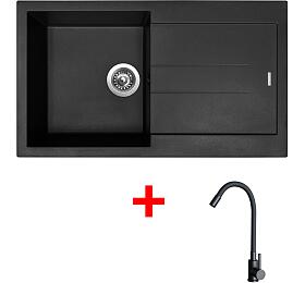 Sinks AMANDA 860 Pureblack + ELASTA černá matná