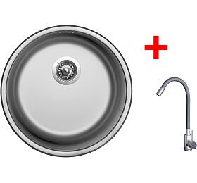 Sinks ROUND 450 + ELASTA nerez/šedá